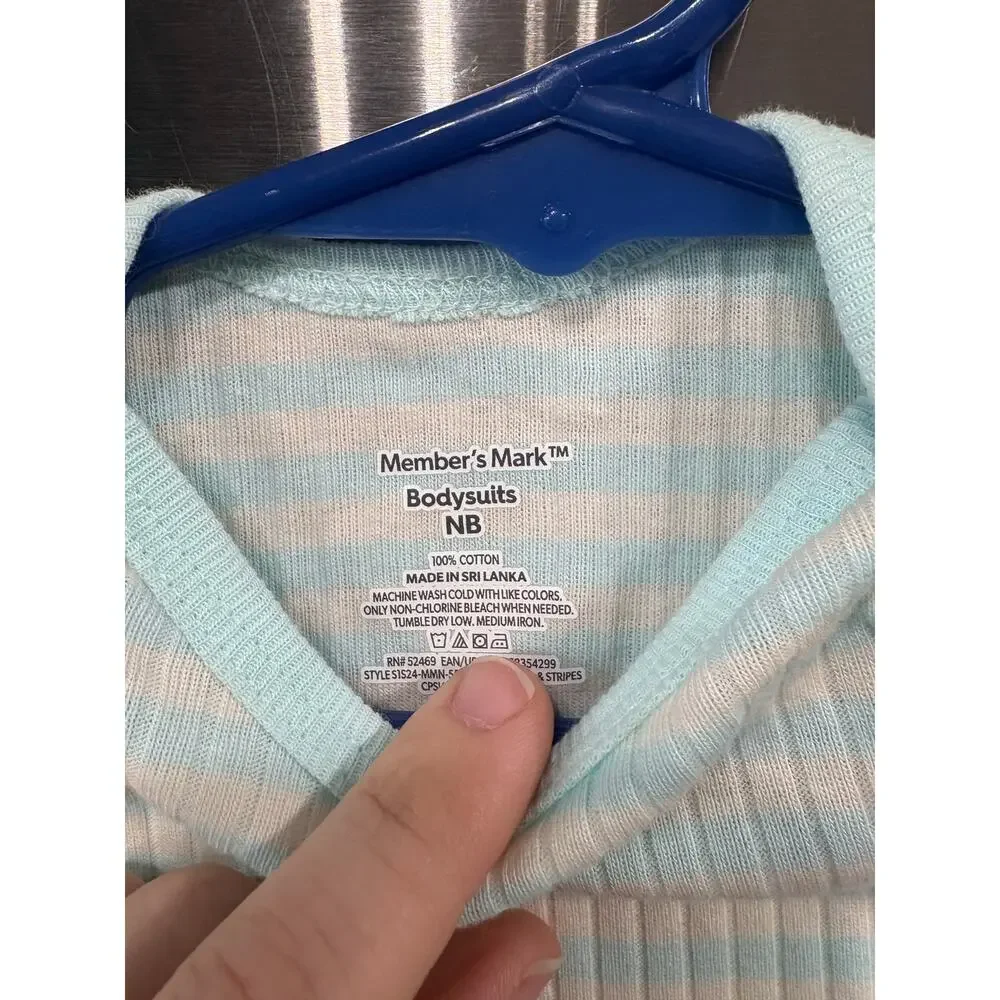 $1 Blue and White Striped Onesie - Member's Mark - NB